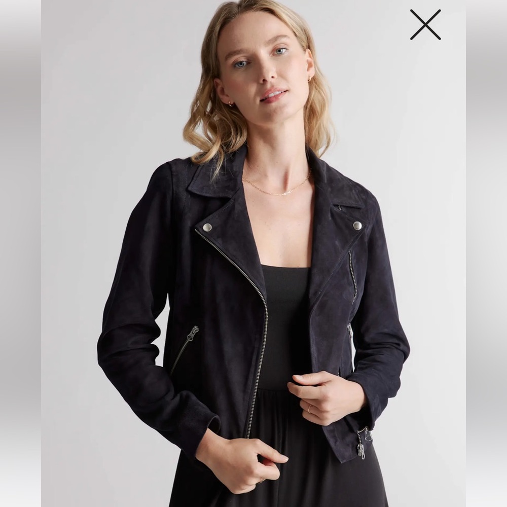 NWT BCBGeneration Dark Brown Suede Leather Moto Biker Jacket  Size M